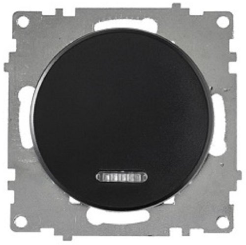 Выключатель с подсветкой без рамки OneKeyElectro Florence 1-кл. черный картинка